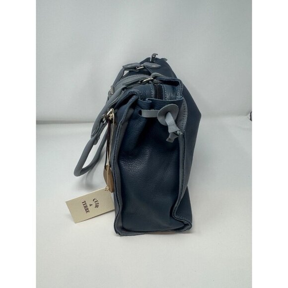 Cuir & Terre two tone Leather shoulder bag matching coin purse Made in France - Picture 9 of 16